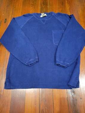 Vintage Eddie Bauer Made in UK Blue Cotton Pocket Sweatshirt S